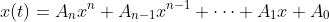 x(t)=A_nx^n+A_{n-1}x^{n-1}+\cdots+A_1x+A_0
