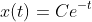 x(t)=Ce^{-t}