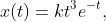 x(t)=kt^3e^{-t},