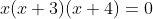 x(x+3)(x+4)=0