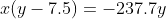 x(y-7.5)=-237.7y