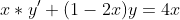 x*y'+(1-2x)y=4x