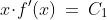x\!\cdot\!f'(x)\:=\:C_1