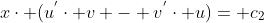 x\cdot (u^{'}\cdot v - v^{'}\cdot u)= c_{2}