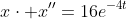 x\cdot x''=16e^{-4t}