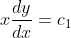 x\frac{dy}{dx}=c_1