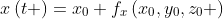 x\left(t \right)=x_{0}+f_{x}\left(x_{0},y_{0},z_{0} \right)