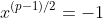 x^{(p-1)/2}=-1