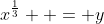 x^{\frac{1}{3}}  = y