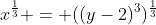 x^{\frac{1}{3}} = ((y-2)^3)^{\frac{1}{3}}