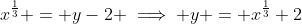 x^{\frac{1}{3}} = y-2 \implies y = x^{\frac{1}{3}}+2