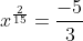 x^{\frac{2}{15}}=\frac{-5}{3}