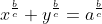 x^{\frac{b}{c}}+y^{\frac{b}{c}}=a^{\frac{b}{c}}