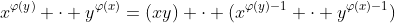 x^{\varphi(y)} \cdot y^{\varphi(x)}=(xy) \cdot (x^{\varphi(y)-1} \cdot y^{\varphi(x)-1})