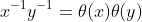 x^{-1}y^{-1}=\theta(x)\theta(y)
