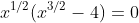 x^{1/2}(x^{3/2}-4)=0