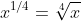 x^{1/4}=\sqrt[4]{x}