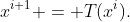 x^{i+1} = T(x^i).