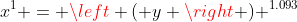 x^1 = \left ( y \right ) ^{1.093}