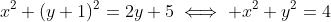 x^2+(y+1)^2=2y+5\iff x^2+y^2=4