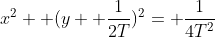 x^2+ (y+ \frac{1}{2T})^2= \frac{1}{4T^2}
