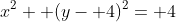 x^2+ (y- 4)^2= 4