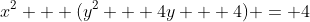 x^2 + (y^2 + 4y + 4) = 4