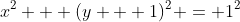 x^2 + (y + 1)^2 = 1^2