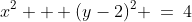 x^2 + (y-2)^2 \:=\:4