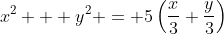 x^2 + y^2 = 5\left(\frac{x}{3}+\frac{y}{3}\right)