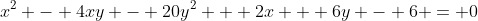 x^2 - 4xy - 20y^2 + 2x + 6y - 6 = 0