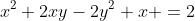 x^2+2xy-2y^2+x =2