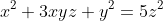 x^2+3xyz+y^2=5z^2