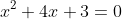 x^2+4x+3=0