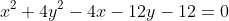 x^2+4y^2-4x-12y-12=0