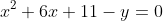 x^2+6x+11-y=0