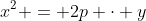 x^2 = 2p \cdot y