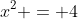 x^2 = 4