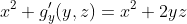 x^2+g_y'(y,z)=x^2+2yz