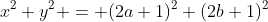 x^2+y^2 = (2a+1)^2+(2b+1)^2