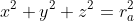 x^2+y^2+z^2=r_a^2
