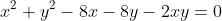 x^2+y^2-8x-8y-2xy=0