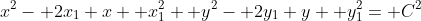 x^2- 2x_1 x+ x_1^2+ y^2- 2y_1 y+ y_1^2= C^2