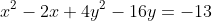 x^2-2x+4y^2-16y=-13