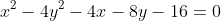 x^2-4y^2-4x-8y-16=0