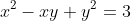 x^2-xy+y^2=3