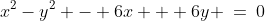 x^2-y^2 - 6x + 6y \:=\:0