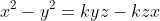 x^2-y^2=kyz-kzx