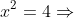 x^2=4\Rightarrow