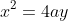 x^2=4ay